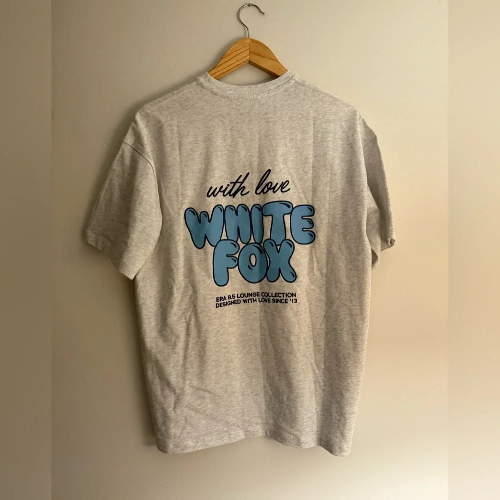 White Fox Boutique With Love Always Oversized Tee Grey Marle 100% Cotton - Picture 9 of 14